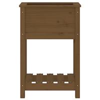 VidaXL Plantenbak met schap 54x34,5x81 cm grenenhout honingbruin - thumbnail