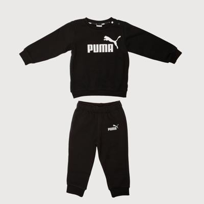PUMA Minicats Essentials Crew Trainingspak Baby / Peuters Zwart Wit PUMA Minicats Essentials Crew Trainingspak Baby / Peuters Zwart Wit