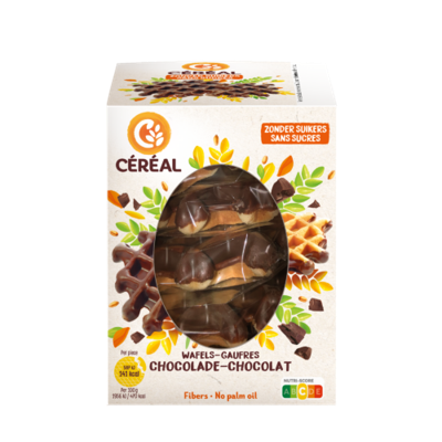Cereal Chocoladewafels zacht zonder suikers 150 Gram