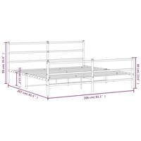 Bedframe met hoofd- en voeteneinde metaal wit 200x200 cm - thumbnail