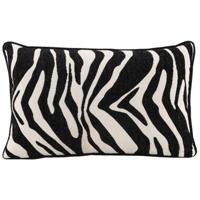 Sierkussen Stine - zwart/off-white - 30x50 cm - thumbnail