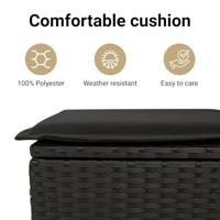 9-delige Tuinset poly rattan zwart - thumbnail
