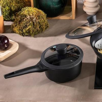 Sola Steelpan met deksel Ceramic Deluxe - Inductie geschikt - Keramische anti-aanbaklaag - ø 18 cm