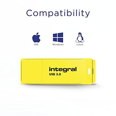 Integral Neon USB 3.0 stick, 32 GB, geel