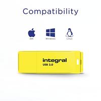 Integral Neon USB 3.0 stick, 32 GB, geel - thumbnail