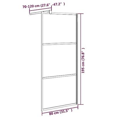 Inloopdouchewand met stenenmotief 80x195 cm ESG-glas zwart