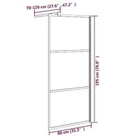 Inloopdouchewand 80x195 cm donker ESG-glas zwart - thumbnail