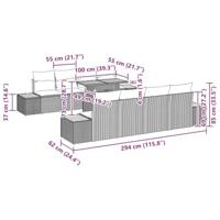 9-delige tuinset met kussens in beige poly rattan - thumbnail