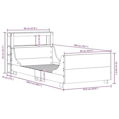 Bedframe zonder matras massief grenenhout 90x200 cm Bedframe zonder matras massief grenenhout 90x200 cm
