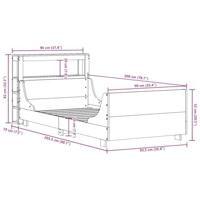 Bedframe zonder matras massief grenenhout 90x200 cm - thumbnail