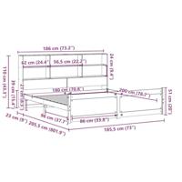 Bed met boekenkast zonder matras massief grenenhout 180x200 cm - thumbnail