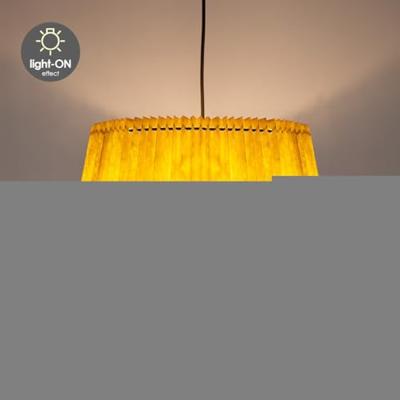 Papieren Gevouwen Lampenkap - Conisch - Geel - ø40 x 24 cm - E27 fitting - Voor Staande Lamp - Ontworpen voor woonkamer en eetkamer