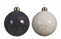 Kerstbal Glas Spikkel Ø8cm Assorti 1st - thumbnail