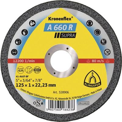 Klingspor A 660 R Supra 328905 Doorslijpschijf recht 115 mm 25 stuk(s) RVS