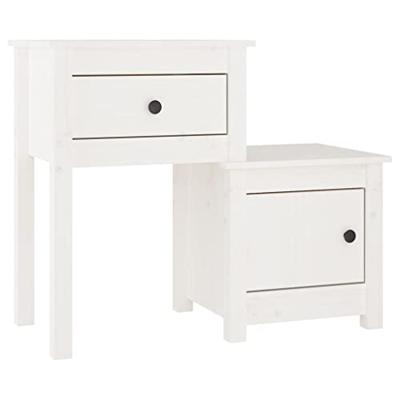 Nachtkastjes 2 st 79,5x38x65,5 cm massief grenenhout wit