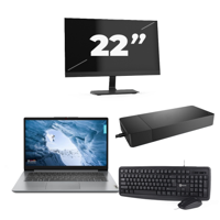 Lenovo ThinkPad T14 Gen 1 - AMD Ryzen 5 PRO 4650U - 14 inch - 16GB RAM - 256GB SSD - Windows 11 Home + 1x 22 inch Monitor - thumbnail