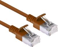 ACT Bruine 7 meter LSZH U/FTP CAT6A datacenter slimline patchkabel snagless met RJ45 connectoren - thumbnail