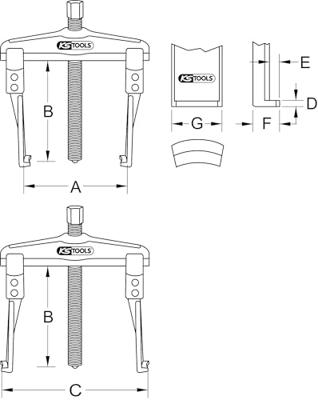 KS Tools 6200902 Poelietrekker Aantal haken: 2