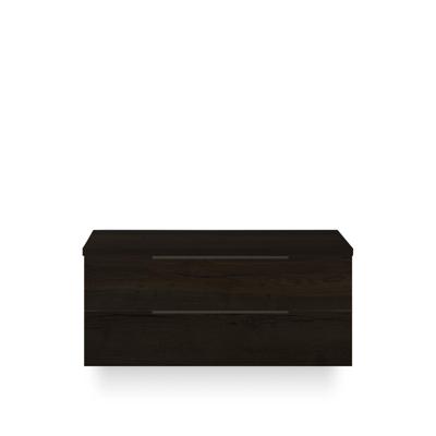 Seville Badmeubelset 120 cm - 2 laden Esu - Wastafel Blad Black Oak Edge greep