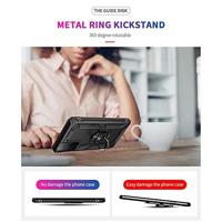 Lunso - Armor backcover hoes met ringhouder - Samsung Galaxy S21 FE - Zwart - thumbnail