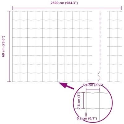 VidaXL Euro hek groen 0,6 x 25 m pvc-gecoat ijzer