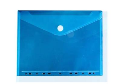 Documentenmap, met velcro sluiting, ft A4, geperforeerd, blauw, pak van 10 stuks Documentenmap, met velcro sluiting, ft A4, geperforeerd, blauw, pak van 10 stuks