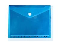 Documentenmap, met velcro sluiting, ft A4, geperforeerd, blauw, pak van 10 stuks - thumbnail