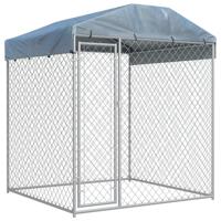 Hondenkennel voor buiten met dak 193x193x225 cm - thumbnail