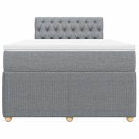 Boxspring met matras stof lichtgrijs 120x190 cm - thumbnail