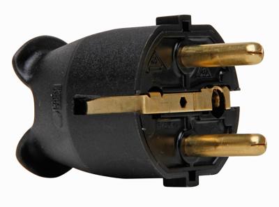 Kopp stekker plastic RA IP20 zwart