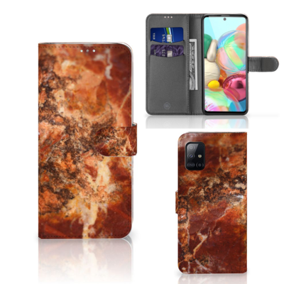 Samsung Galaxy A71 | Bookcase | Marmer Bruin