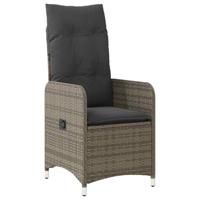 5-delige Bistroset met kussens poly rattan grijs - thumbnail
