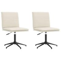 Eetkamerstoelen 2 st fluweel crèmekleurig - thumbnail