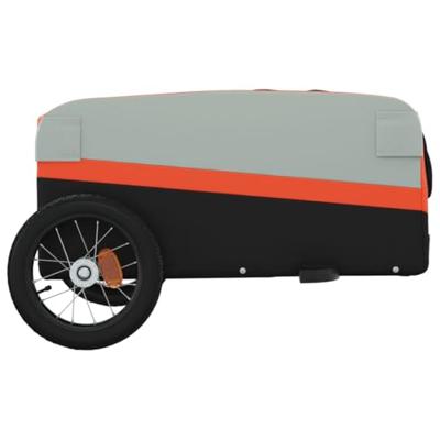 VidaXL Fietstrailer 30 kg ijzer zwart en oranje - thumbnail