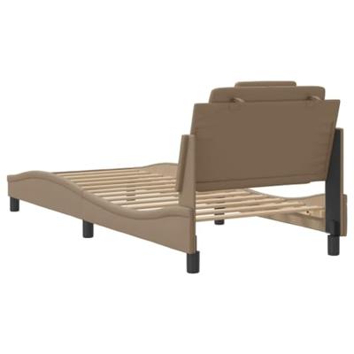 Bedframe met hoofdbord kunstleer cappucinnokleurig 90x190 cm