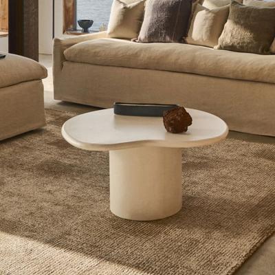 Kave Home Organische Salontafel 'Macarella' Cement, 83 x 77cm, kleur Wit