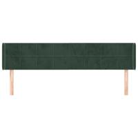 Hoofdbord met randen 203x16x78/88 cm fluweel donkergroen - thumbnail