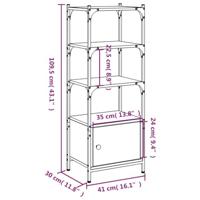 Boekenkast 3-laags 41x30x109,5 cm bewerkt hout zwart - thumbnail
