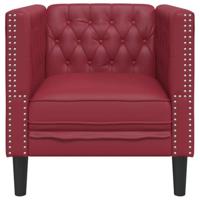 Fauteuil Chesterfield-stijl kunstleer wijnrood - thumbnail