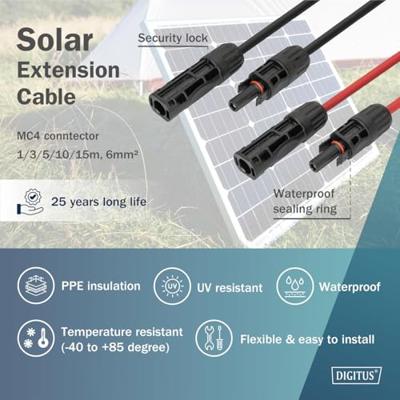 Digitus DK-SCEC66-0100 DK-SCEC66-0100 Zonne-energie verlengkabel 6 mm² Kabellengte 10 m Digitus DK-SCEC66-0100 DK-SCEC66-0100 Zonne-energie verlengkabel 6 mm² Kabellengte 10 m