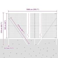 VidaXL Afrasteringspaal grijs 10 x 1,6 m (25 x 25 mm gaas) - thumbnail