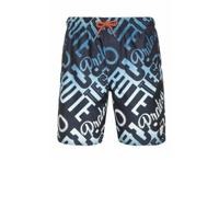 Protest zwemshort Taz met all over print donkerblauw/blauw - thumbnail