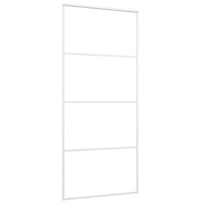 Schuifdeur 90x205 cm mat ESG-glas en aluminium wit