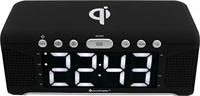 Soundmaster FM-horloge-radio UR800SW met QI-laadstation voor smartphones/tablets, dimbaar jumbo-led-display, zwart - thumbnail