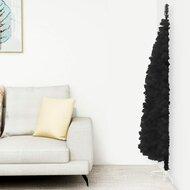 VidaXL Kunstkerstboom half met standaard smal 210 cm zwart VidaXL Kunstkerstboom half met standaard smal 210 cm zwart