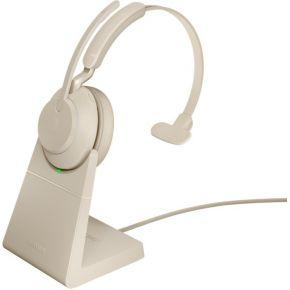 Evolve2 65 MS Stereo Beige - Bluetooth Headset - on-ear - Bluetooth adapter - USB-A - noise isolating - beige