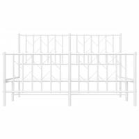 Bedframe met hoofd- en voeteneindemetaal wit 140x190 cm - thumbnail
