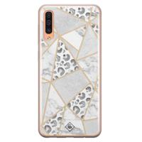 Samsung Galaxy A50/A30s siliconen telefoonhoesje - Stone & leopard print - thumbnail