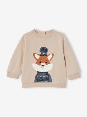 Sweatshirt jongensbaby gechineerd beige Sweatshirt jongensbaby gechineerd beige