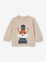 Sweatshirt jongensbaby gechineerd beige - thumbnail